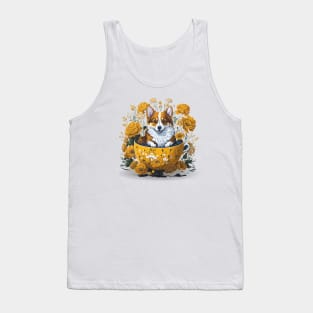 cute corgi is sitting in a tea mug Tank Top